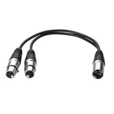 XLR Kabel Stecker auf 2xBuchse  3 poliger Audio Mikrofon Y Splitter Adapter 30cm