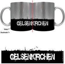 knallige Tasse mit rundum