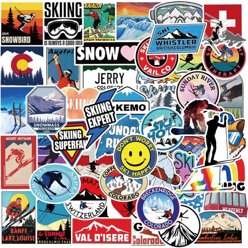 Winter skifahren aufkleber set - winter,