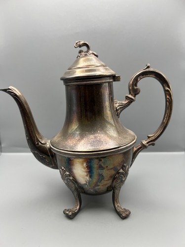 Antike kaffeekanne versilbert - kaffeekanne,
