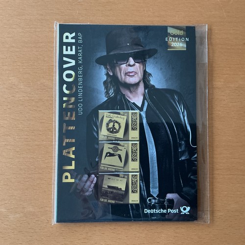 Briefmarke plattencover gold - briefmarke,