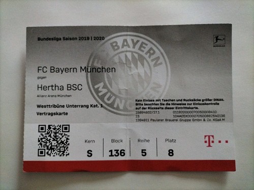 Sammler ticket fc bayern - 19/20,
