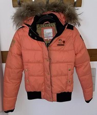 Nickelson Mädchen Jacke Gr. S Lachs Rosa Koralle mit Kapuze 100% Nylon