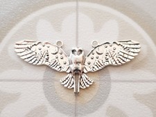 Zauberhafter Eulen Anhänger ♥ Uhu Vogel Schmuck Basteln Charms Verbinder Silber