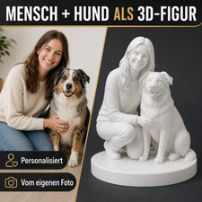 Mensch mit Hund als 3D Figur