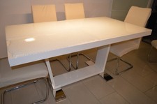 Esszimmertisch weiß massiv hochglanz ausziehbar