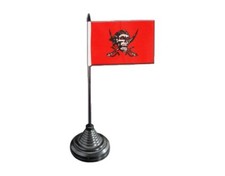 Tischflagge Pirat auf rotem