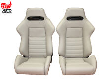 2  Recaro SR Speed Leder neu bezogen Leder lichtgrau mit Porsche Absteppung