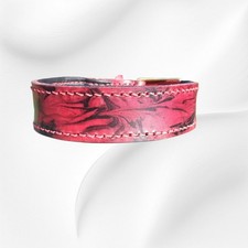 Lederhalsband unikat marbeling - lederhalsband,