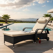 Rattan sonnenliege gartenliege - sonnenliege,