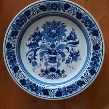 Sammelteller Wandteller Delfter Blau Royal Goedewaagen Holland, Dahlienblüte