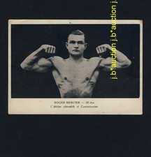 Beefcake SHIRTLESS MUSCLE BODYBUILDER ROGER MERCIER * Vintage 1920s PC  