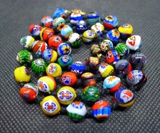 53 cm Collier Perle Millefiori Murano Ancien Antik Venezianische Glasperlenkette