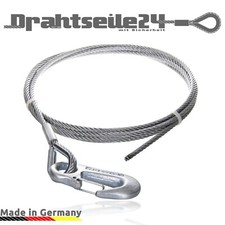 Windenseil Stahlseil Drahtseil für Seilwinde für 4mm 5mm 6mm mit Haken Dreharm