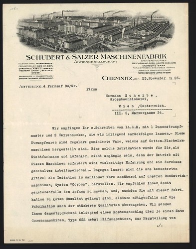 Briefkopf chemnitz 1923 - briefkopf,