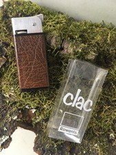 Rowenta Feuerzeug Clac mit echtem Lederbezug, Verpackung und Gebrauchsanweisung
