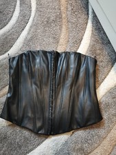 Zara M 38 Kunstleder korsage corsage korsett mieder Torselette schwarz heiss