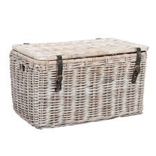 Rattan Truhe RESSY White Wash