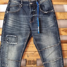 SEXY WOMEN JEANS RISSE FLICKEN JEANS UMSCHLAG JEANS DK GREY GR.36-42 TOP AKTUELL