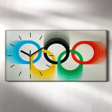 Wohnzimmer-Bild Leinwand Uhr Geräuschlos 60x30 Montreal Olympische Spiel Vintage