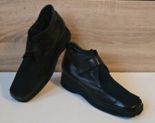 Brunella Leder Stretch Stiefeletten Boots Schuhe Klettverschluss Schwarz Gr. 41