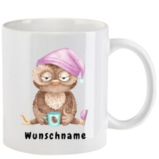 Tasse Eule mit Kaffeetasse -