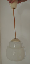 Hängelampe Bauhaus Opalglas  Milchglas Art Deco Glockenform 1950er Jahre