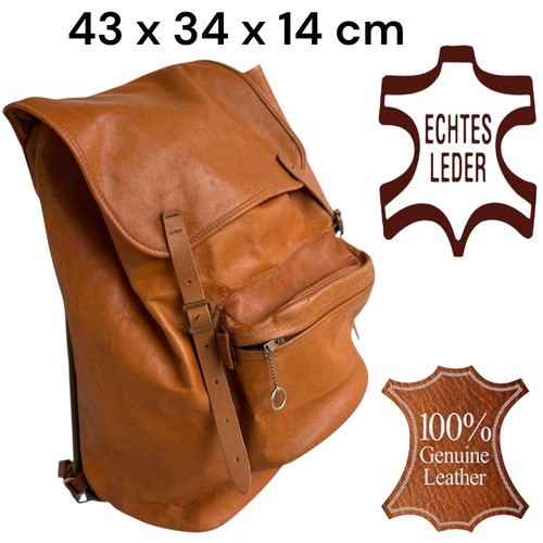 Vintage echtes leder rucksack - leder,