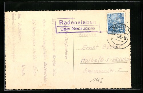 Ansichtskarte landpoststempel - ansichtskarte,