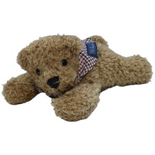 Ursula Gehlmann Süßer Teddybär mit kariertem Halstuch, liegend Kuscheltier 15cm