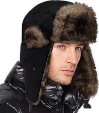 Wintermütze Fliegermütze mit Ohrenklappen Warme Ushanka Russische Mütze Skimütze