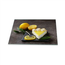 Herdabdeckplatte Ceran 1 Teilig 80x52 Zitrone Gelb Abdeckung Glas Spritzschutz