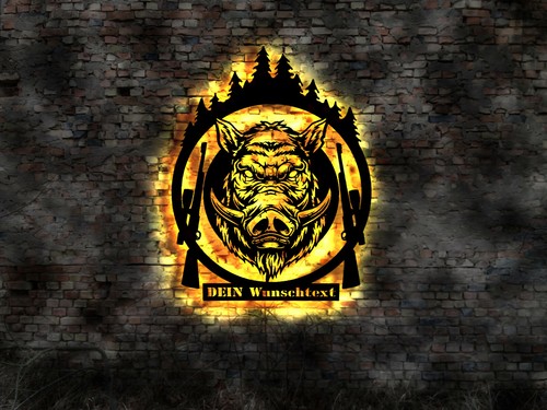 Ledschild wildschwein jäger - ledschild,