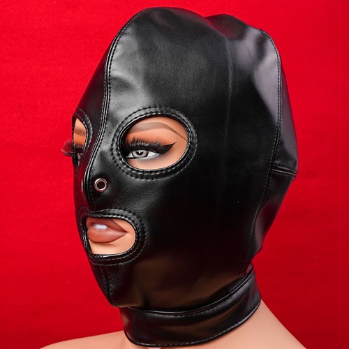 Leder bondage kopfhaub - pu,