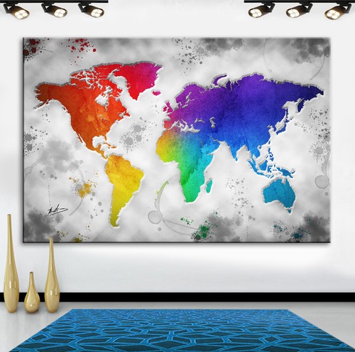 Leinwand bilder weltkarte - leinwand,