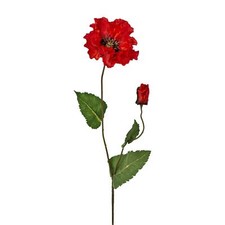 Kunstblume mohn mit blüte und - kunstblume,