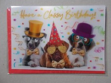Karte 3D/Wackelbild 13 x 19 cm Geburtstag Tiere lustig Umschlag Happy Birthday