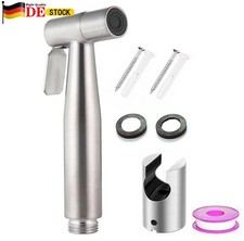 Bidet Brause mit Halter Edelstahl WC Hand Duschkopf Intim Hygiene Dusche Bad Set