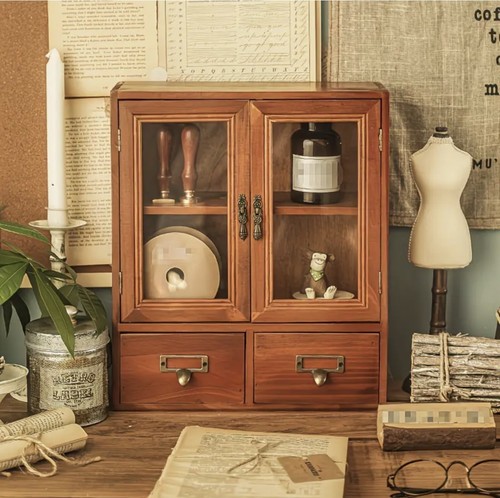 Vintage holz mini schrank mit - mini,
