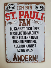 BLECHSCHILD 20 x 30 CM  FC ST. PAULI   #1  (KEIN TRIKOT)