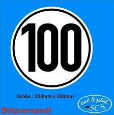 1 Aufkleber 100 km/h Ø20cm