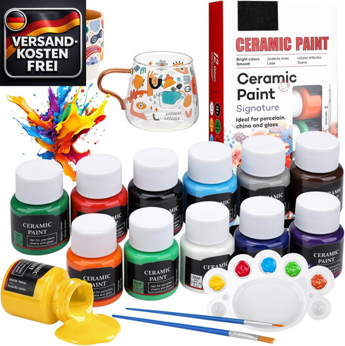 Porzellanfarbe set farben - porzellanfarbe, 12