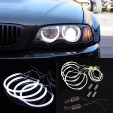 4x LED Angel Eyes Xenon Standlicht Ringe Scheinwerfer CCFL Für BMW E46 131 146mm