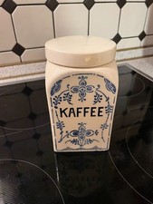 Vorratsdose blau/weiß , antik