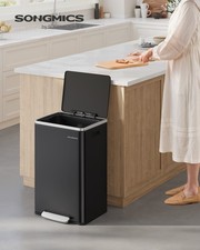 Mülleimer 50 L, 15 Müllsäcke, Stahl, herausnehmbarer Inneneimer aus Kunststoff