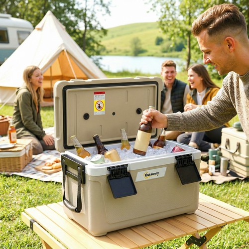 Outsunny kühlbox große - kühlbox, 42,6l