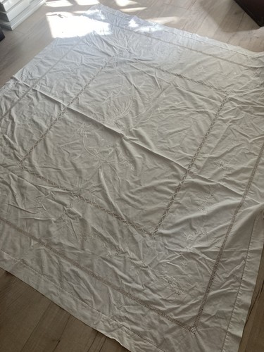 Tischdecke lochstickerei weiß - tischdecke,