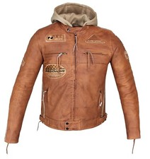 Alpha Speeds Motorradjacke Herren Leder Jacke Biker Freizeit Highway Jacke Braun