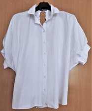 ausgefallene weite FAME ISTANBUL Baumwolle Bluse Gr. S / 36 weiß