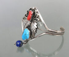 SILBER ARMREIF Sterling Silber TÜRKIS KORALLE LAPIS Ethno ARMSPANGE INDIANER